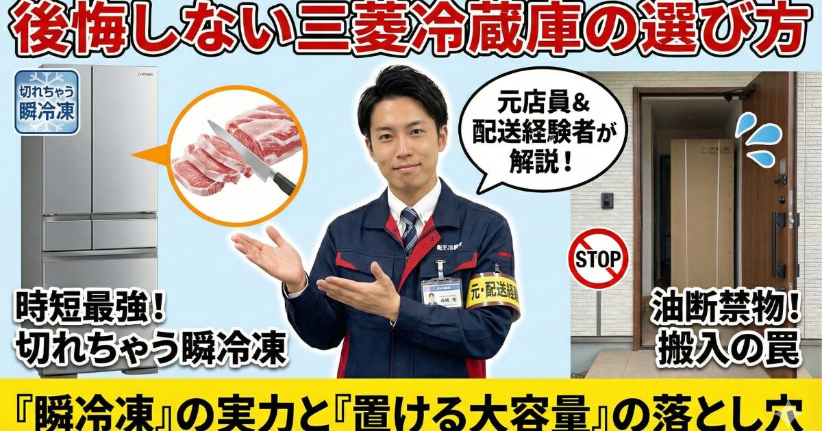 【2026年版】元店員＆配送経験者が解説。三菱冷蔵庫「瞬冷凍」は本当に便利？後悔しない選び方と搬入の罠