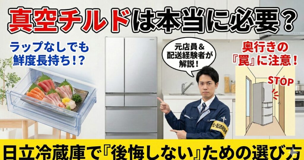 【2026年版】元店員＆配送経験者が解説。日立冷蔵庫「真空チルド」は本当に必要？後悔しない選び方と搬入の罠