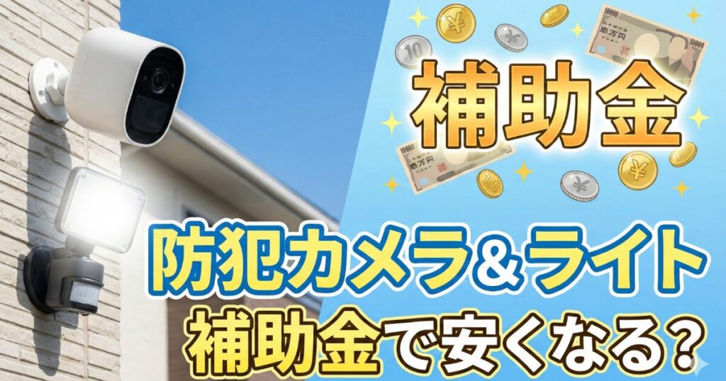 【2026年先取り】防犯カメラとセンサーライトは補助金で安くなる？個人宅の申請手順と「損しない」ための鉄則